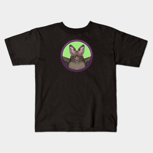 Bat Circle Kids T-Shirt by Peppermint Narwhal